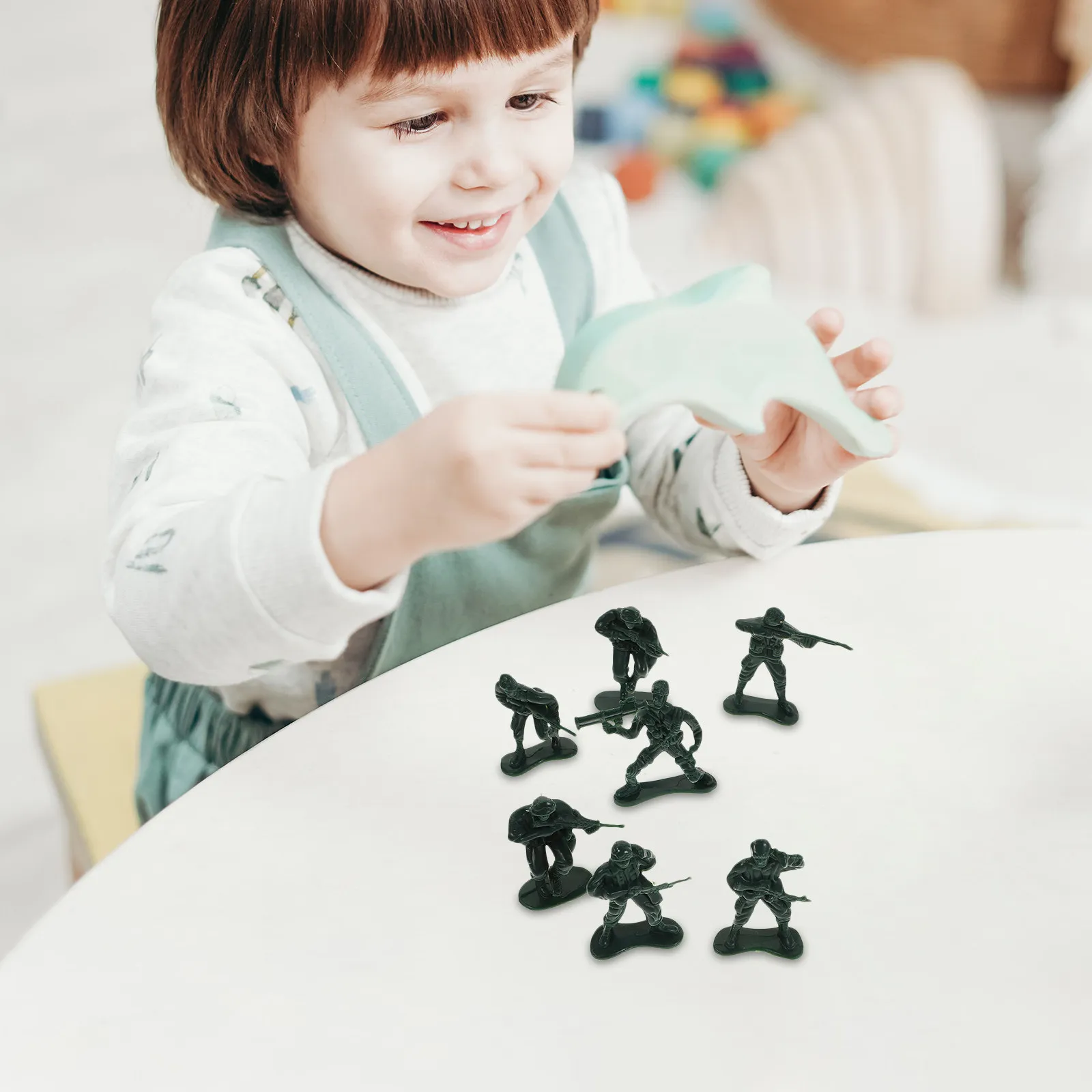 

100 шт. реалистичных пластиковых фигурок солдатиков, 10 стилей, зеленые, для детей, мальчиков, подарки на день рождения, военный игровой набор