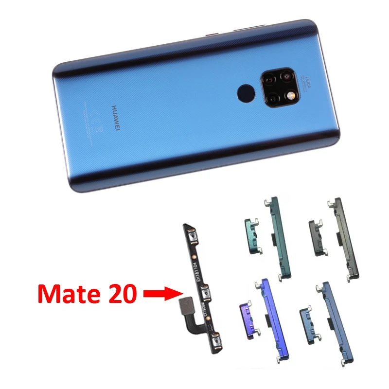 For Huawei Mate 20 Lite Phone Housing Frame New On Off Side Key Power Volume Button Flex Cable Repair Part For Mate 20 Pro