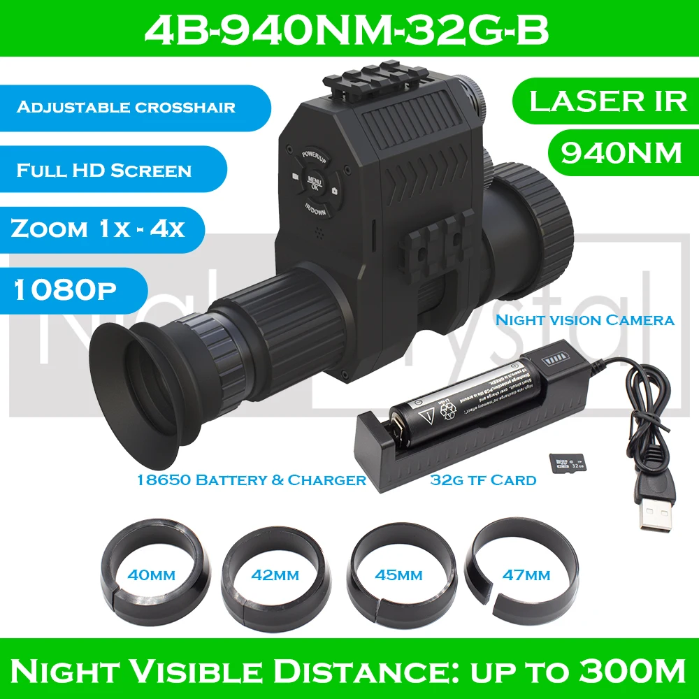Megaorei NK007 Plus 4B Telescoop Zicht Verrekijker Monoculaire Add-on Jacht Nachtzicht Scope Camera Video 1080p HD 850NM 940NM