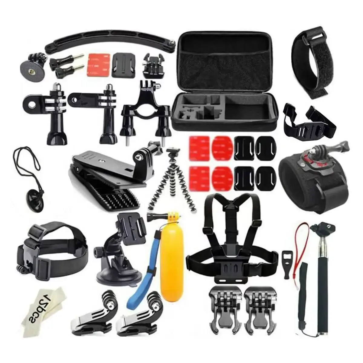 Kit For Gopro Hero Action Camera Accessorie Tripod adapter bracket Chest strap head strap storage box