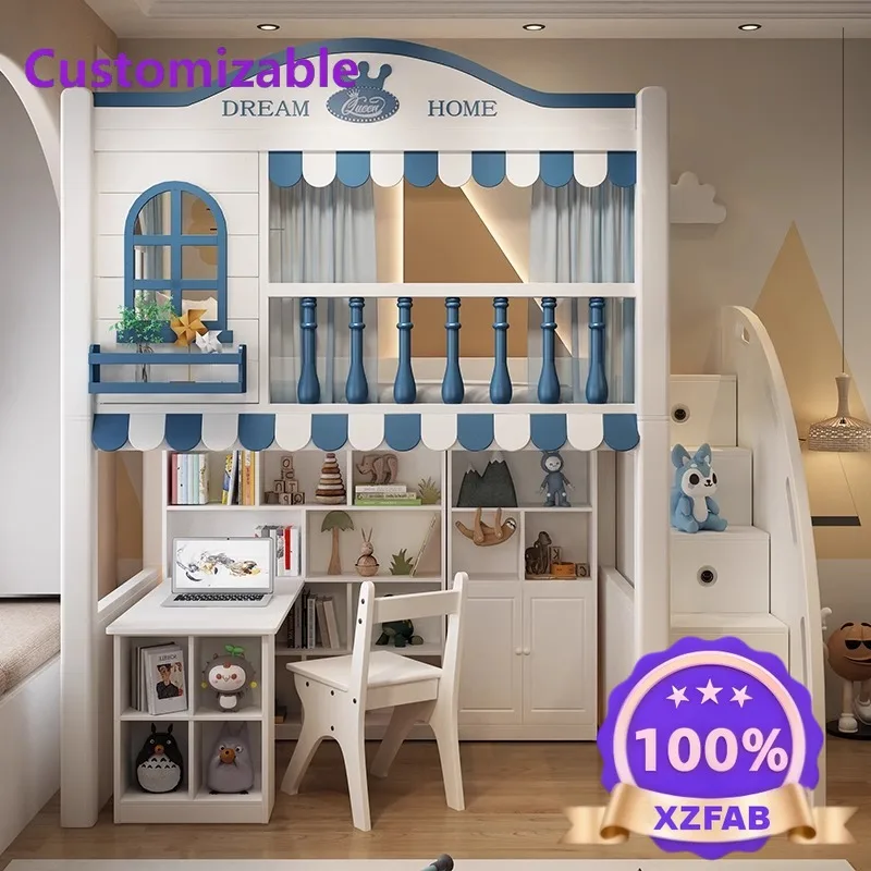 Factory Direct 2026 On the bed and off the table combination bed multi-functional wardrobe on and off children's bed