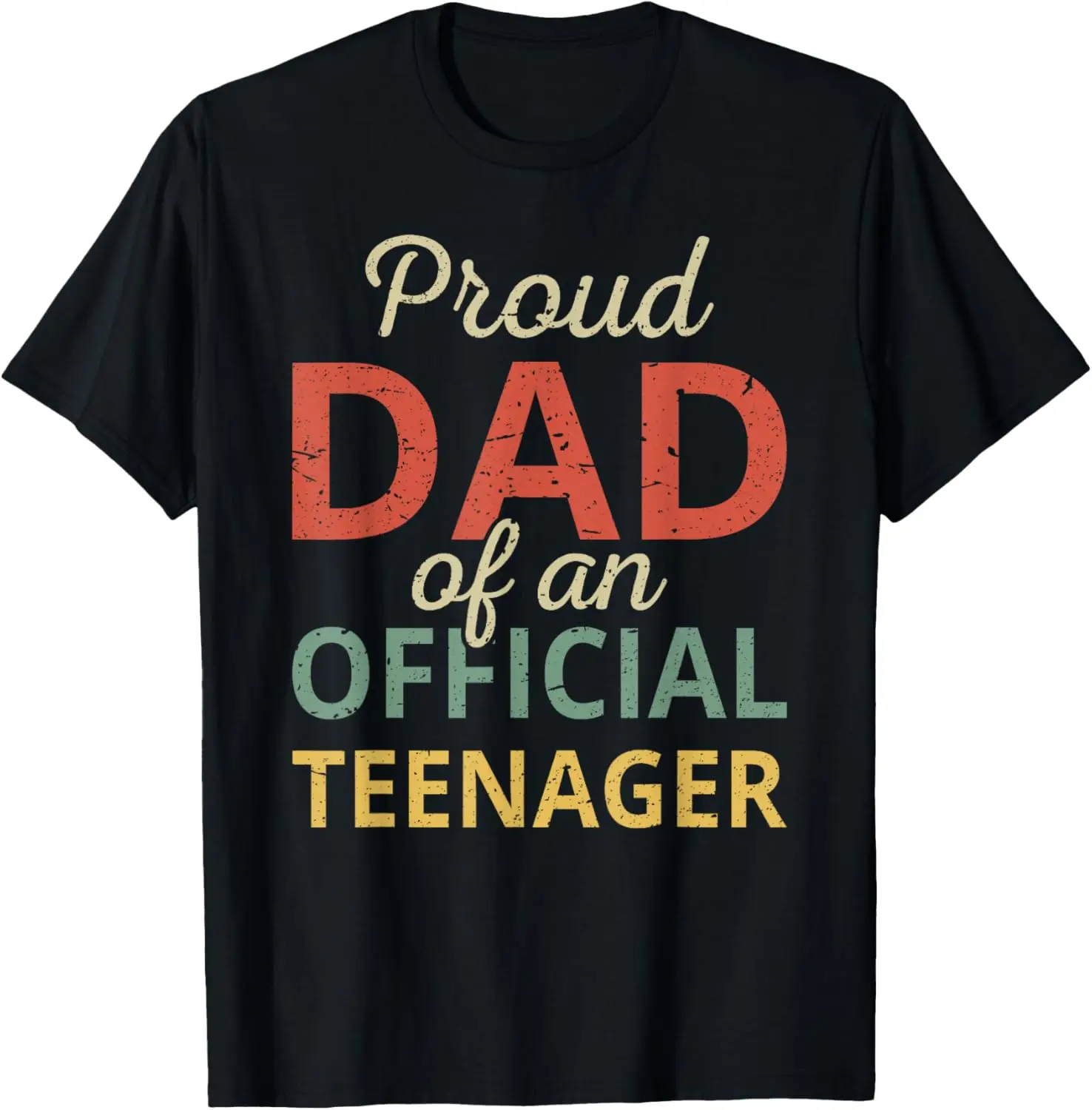 Mens Proud Dad of Official Teenager 13th Birthday Or Father's Day T-Shirt