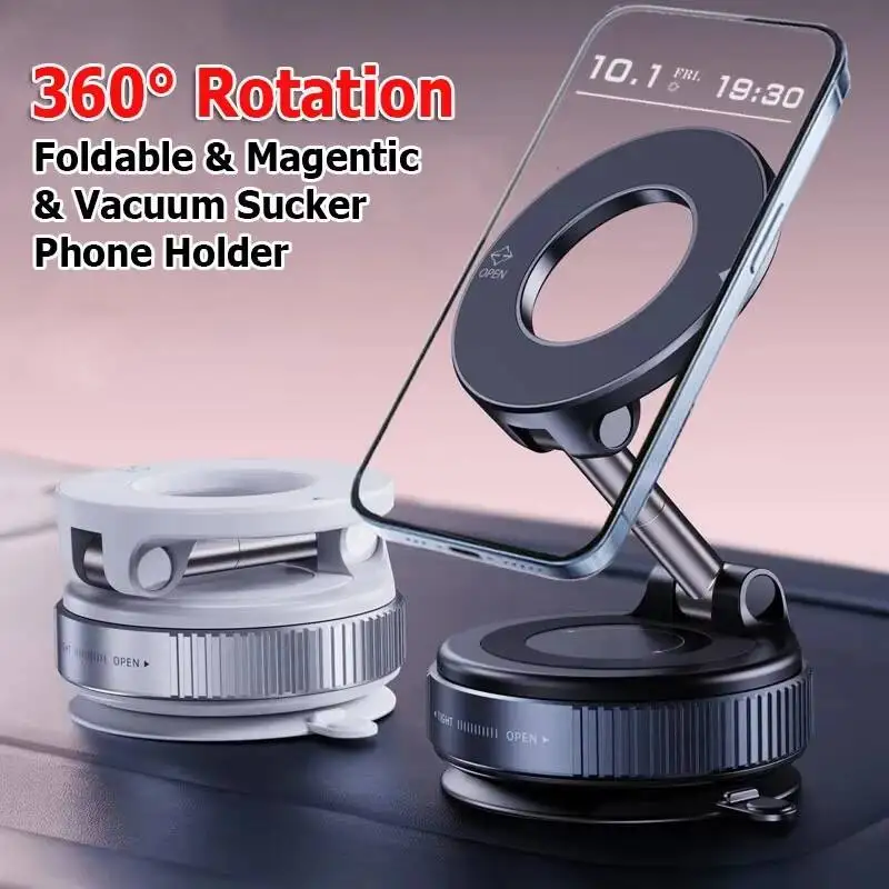 

Magnetic Mobile Phone Holder 360 Rotatable Vacuum Adsorption GPS Navigation Bracket For Iphone 16 15 Android Smartphone