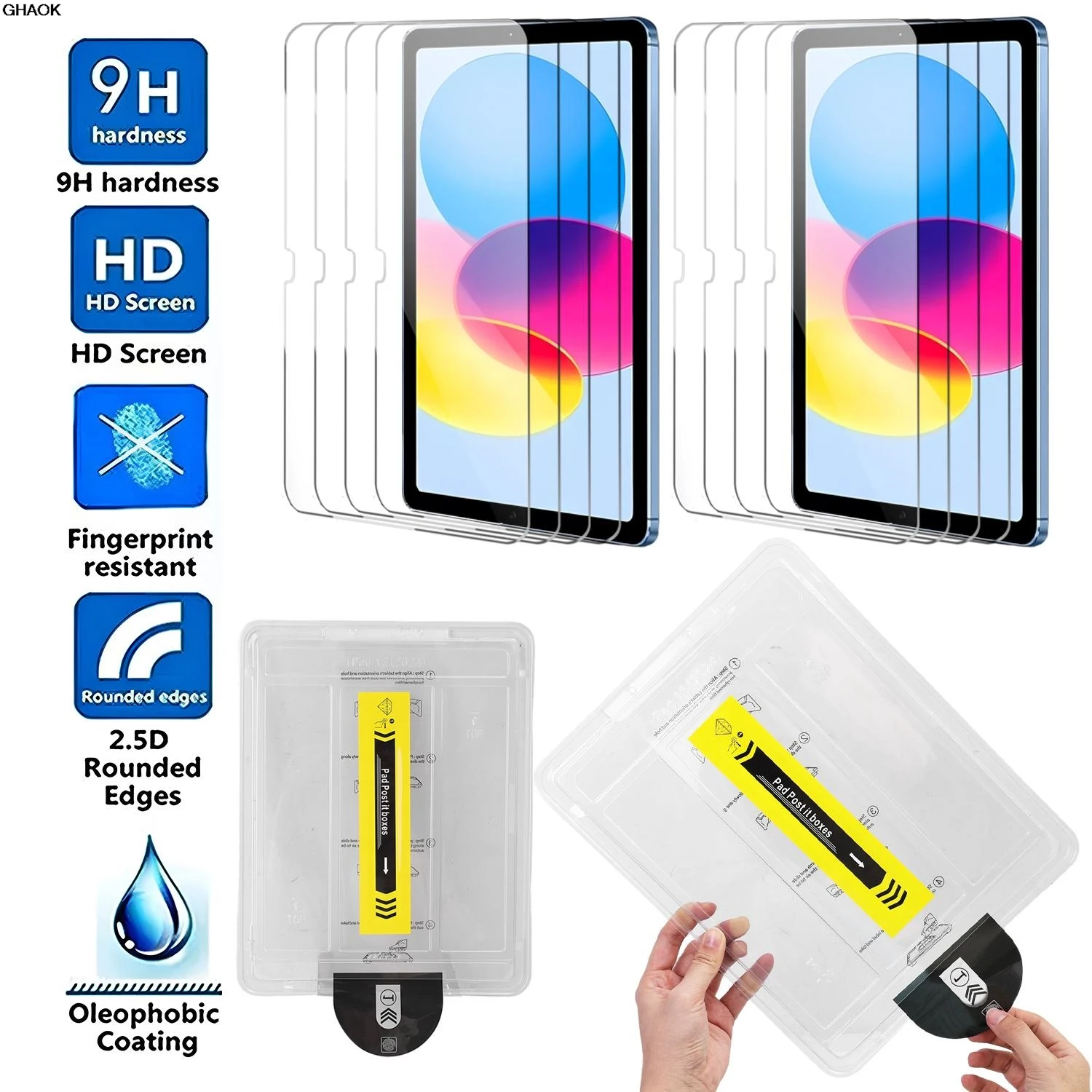 

Dust Free Easy Installation Kit Tempered Glass Film for iPad 12th Generation 2026 Clear Screen Protector For iPad Air8 11/13inch