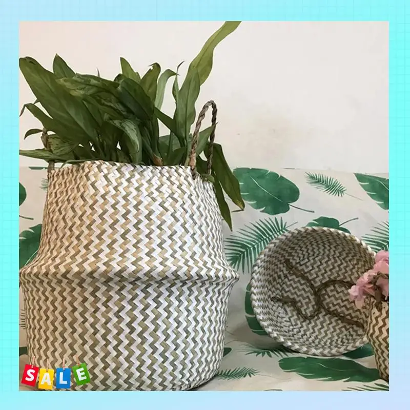 

A56X 2 шт. корзина для хранения, корзина для белья, плетеная подвесная цветочная горшок из ротанга, складные многофункциональные цветочные корзины