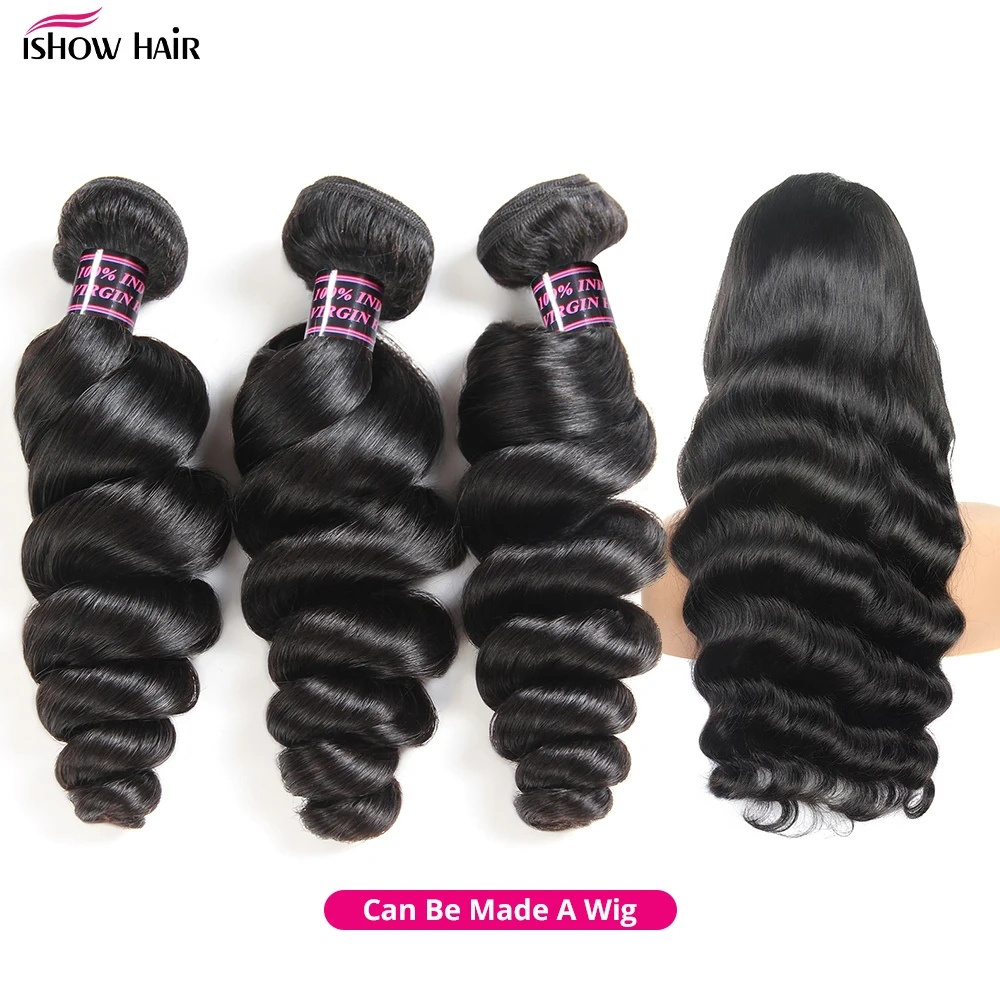 30 Inch Loose Wave Human Hair Bundles Brazilian Human Hair Bundles 1/3/4 /Pcs Natural Black 100% Human Hair Extension For Women