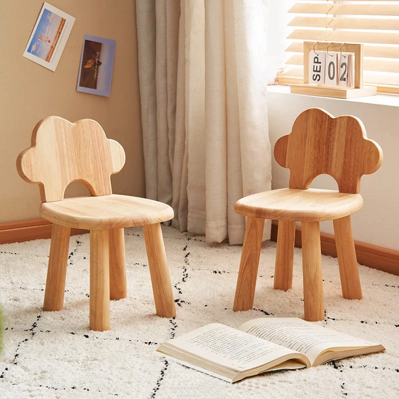 مقعد من الخشب الصلب مسند ظهر مقعد منخفض مقعد إبداعي لغرفة المعيشة المنزلية مقعد تغيير الأحذية لغرفة النوم للأطفال آذان أرنب على شكل حيوان