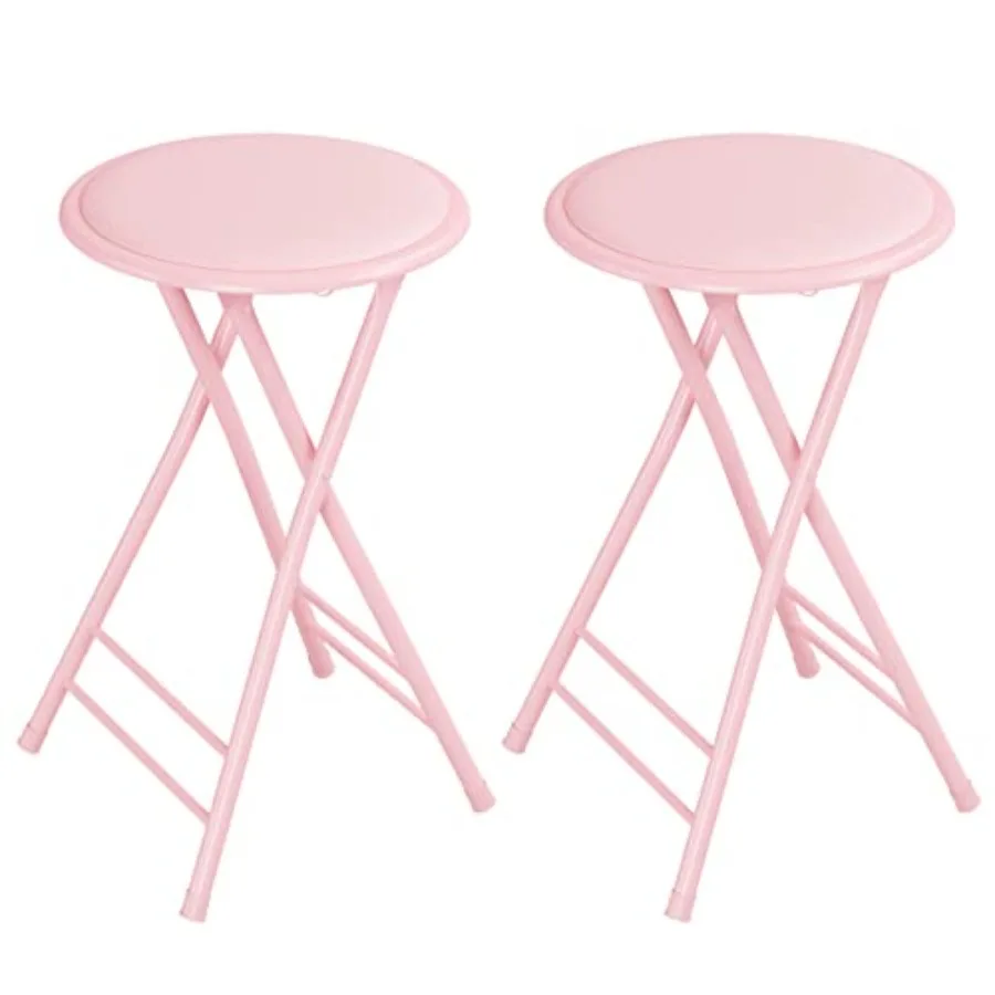

Folding Stool - Counter Height Bar Stools -Inch Backl Folding Chairs with 5lb Capacity for Kitchen, Rec Room, or Game Room
