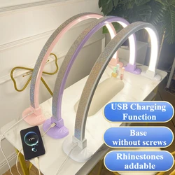 New 48W Macaron Color Half Moon Nail Lamp USB Charging Port Desktop Manicure Lamp Beauty Salon Nail Art Half Moon Light for Nail