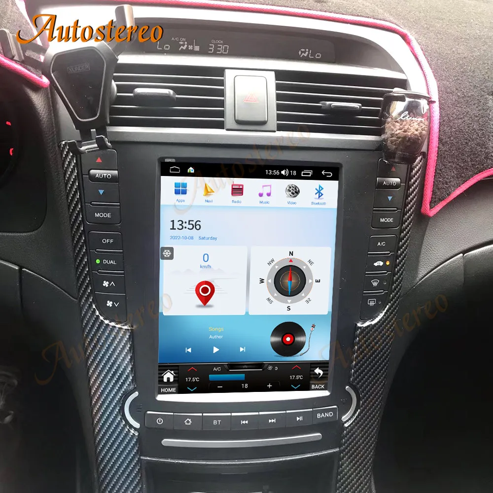 Android 12 Carplay Vertical Screen For Acura TL Tesla Style Car GPS Navigation Headunit Multimedia Player Auto Stereo Car Radio