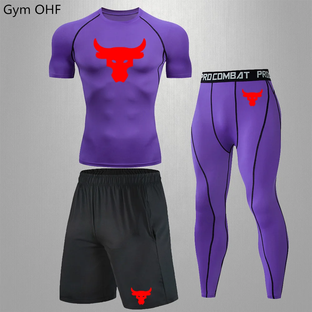 

Compression Underwear Gym Sportswear Suit Men Tights Training Clothes Workout Jogging Sport Set Running Rashguard Mens Tracksuit