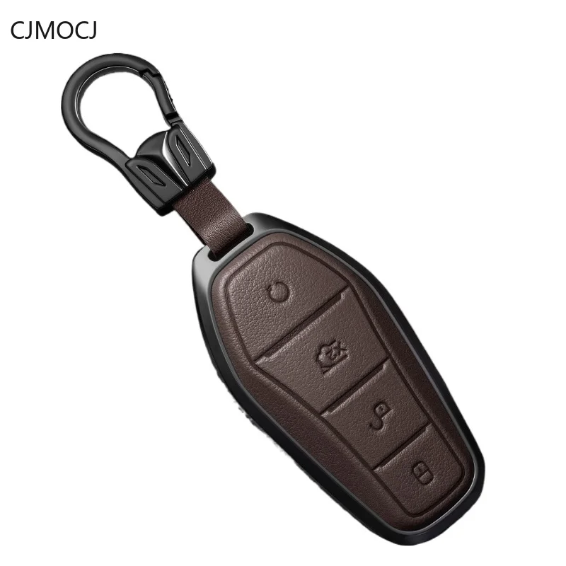 Zinc Alloy Key Cover Case for BYD Tang DMI / Han EV/Qin Plus DMI/Song Pro/Yuan Max/Dolphin / E2 / E3 / D1 (2024) - Key Fob Shell