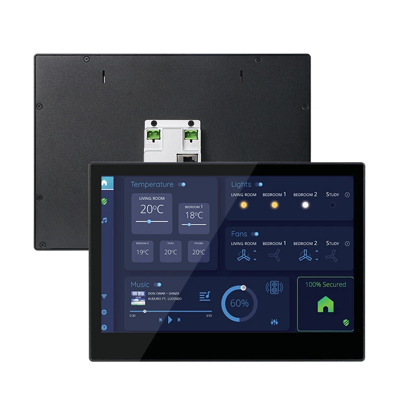 YC-SM10P Unterputz 10 Zoll 500nit LCD Android AIO RJ45 POE Tablet für Smart Control Panel