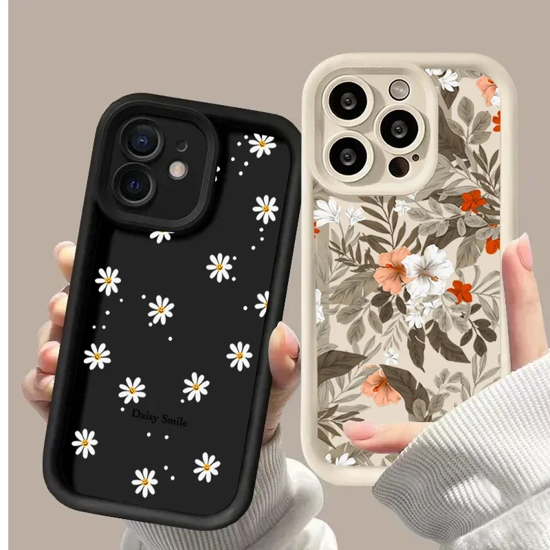 INS Smile ديزي زهرة جراب هاتف لموتورولا موتو G22 G24 G84 G53 G14 G60 E13 E22 Edge 50 Pro 40 Neo 50 Fusion 5G غطاء غير لامع