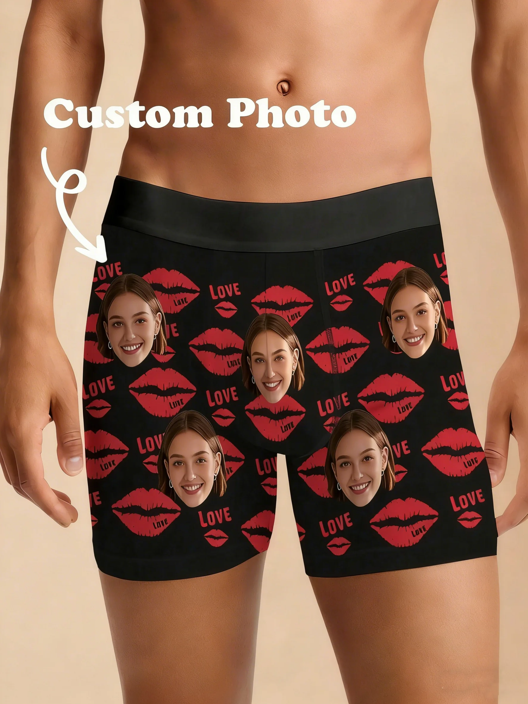 

Custom Face Mens Boxer Briefs Personalized Photo Underwear Funny Custom Mens Shorts Six Sizes Available Gift for Him