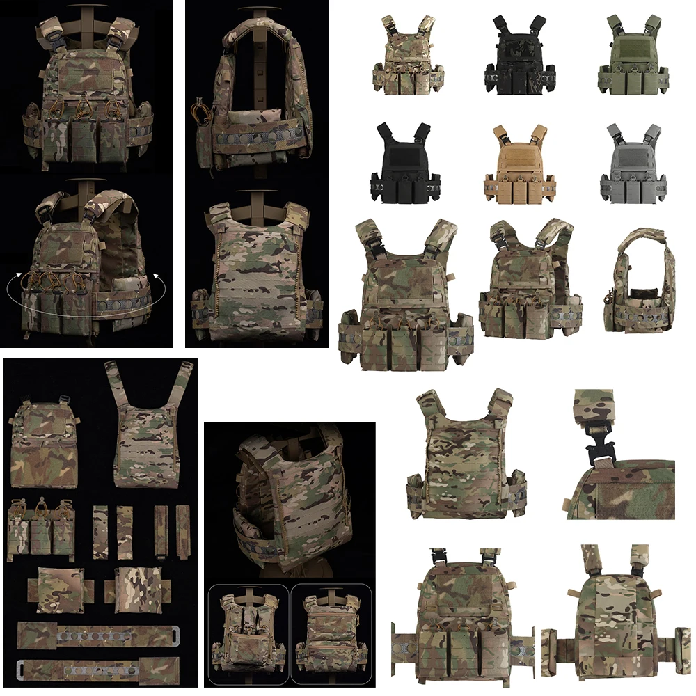 

Tactical Vest Ferro Plate Carrier V5PC Hunting Vest Body Armor Portable MOLLE Systems Triple Magazine Pouch