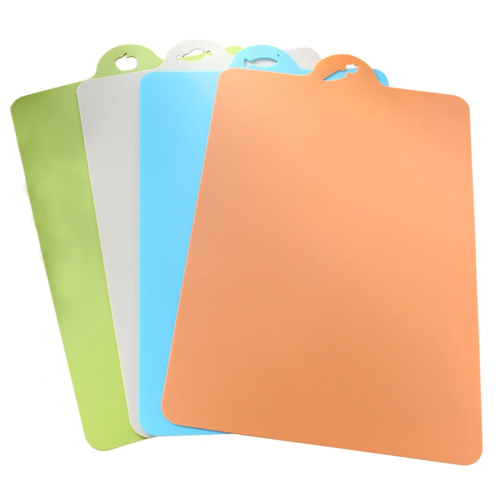 

4pcs Flexible Cutting Boards Color-coded Bendable Chopping Board Set Different Food Types Easy Storage Cleaning
