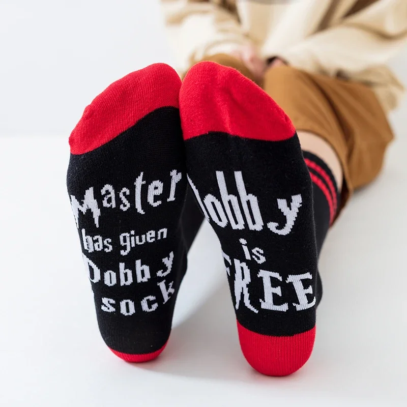 Nowy wysokiej jakości nadruk list jest bezpłatny śmieszne skarpetki męskie w paski damskie nowość Chaussettes Femme wiosna Streetwear bawełna Sokken