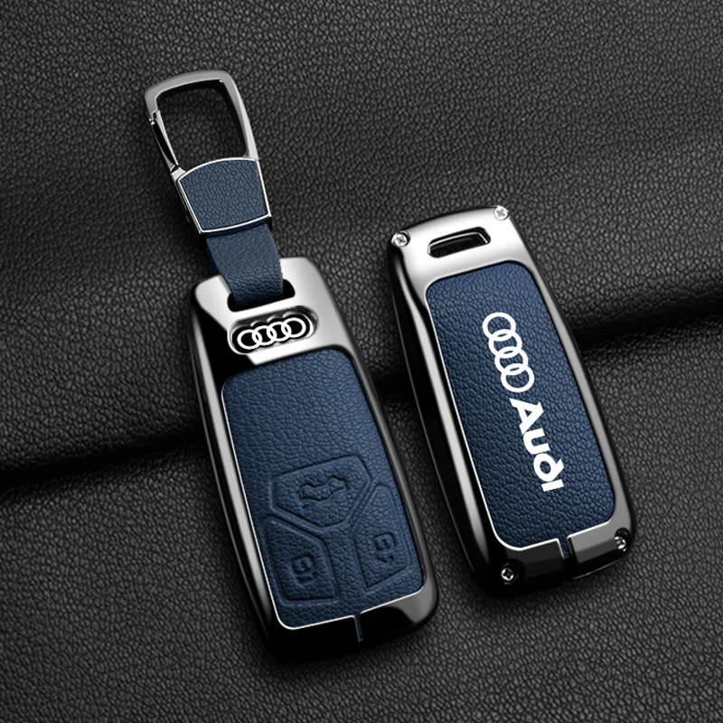 Car Key Cases Cover Shell Fob For Audi A4L A4 B9 Q5 Q7 TT TTS TFSI A5 S5 8S 2016 2017 2018 2019 2020 2021 Keychain Accessories