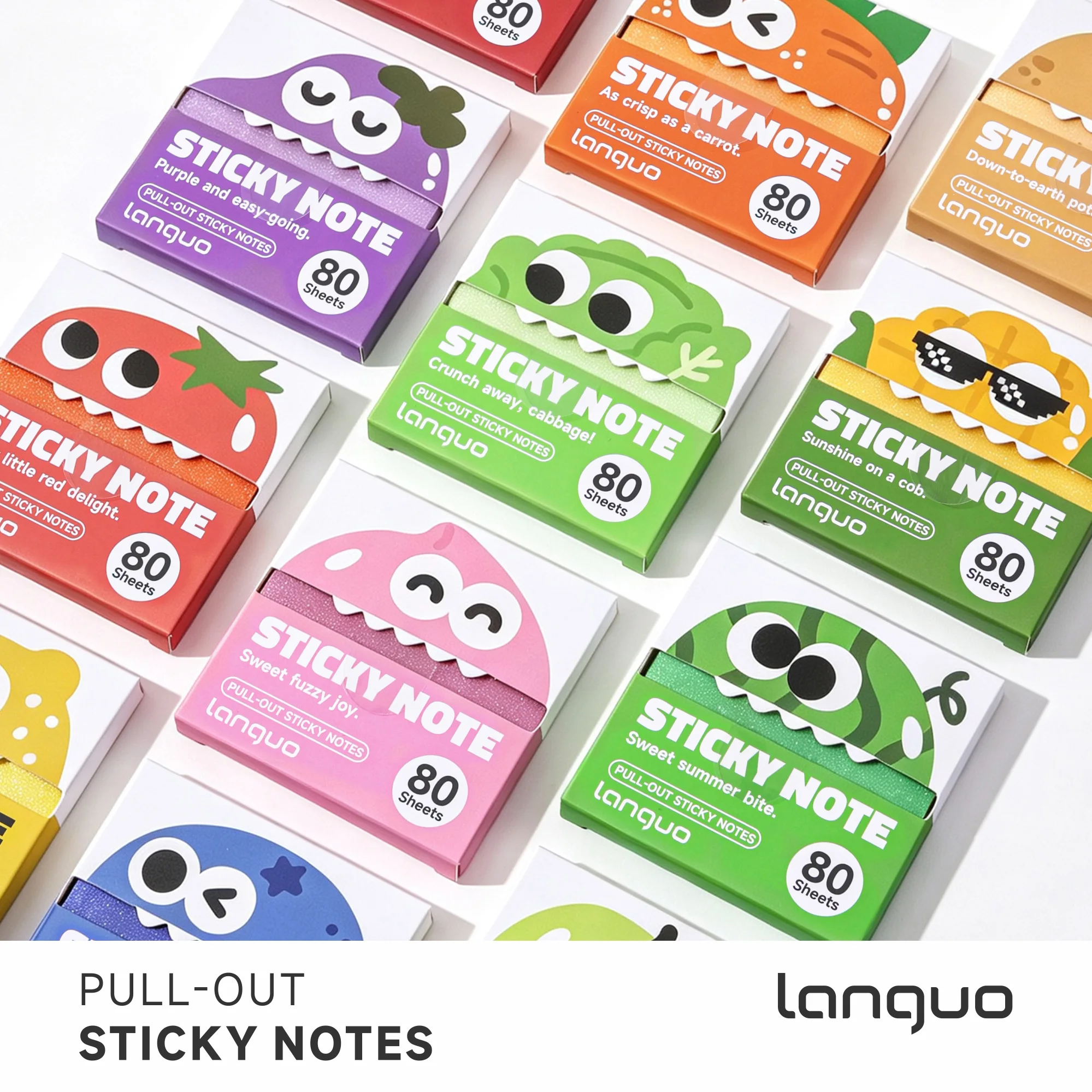 Languo 480Sheets Pull-Type Sticky Note Pearlescent Transparent Paper Self-Adhesive Memo Pads for Office School Stationery Supply