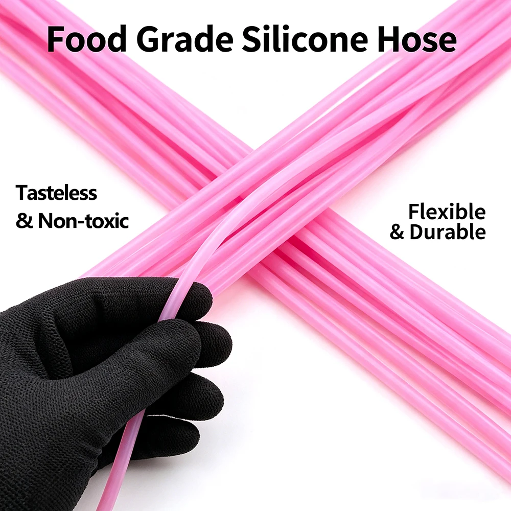 1-10M pink Silicone Tube OD 4mm Flexible Food Grade Hose Soft Drink Pipe Water Connector Plumbing  for Coffee/Liquid Transfer