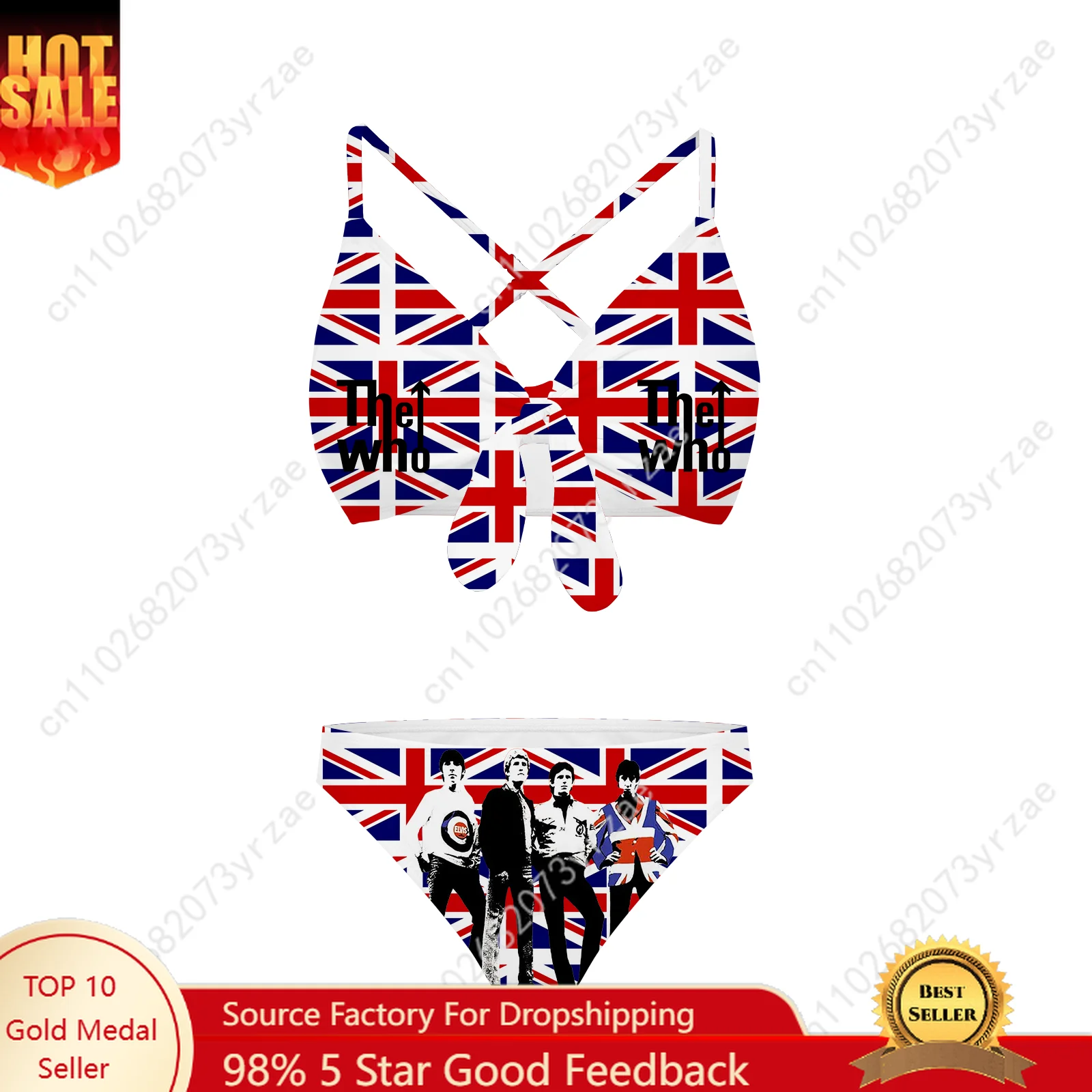 

The Who Beachwear Cross Strap Suspenders Swimsuits Womens Personalized Bikini Pool Party Beach Swimwear Customize Bathing Suits