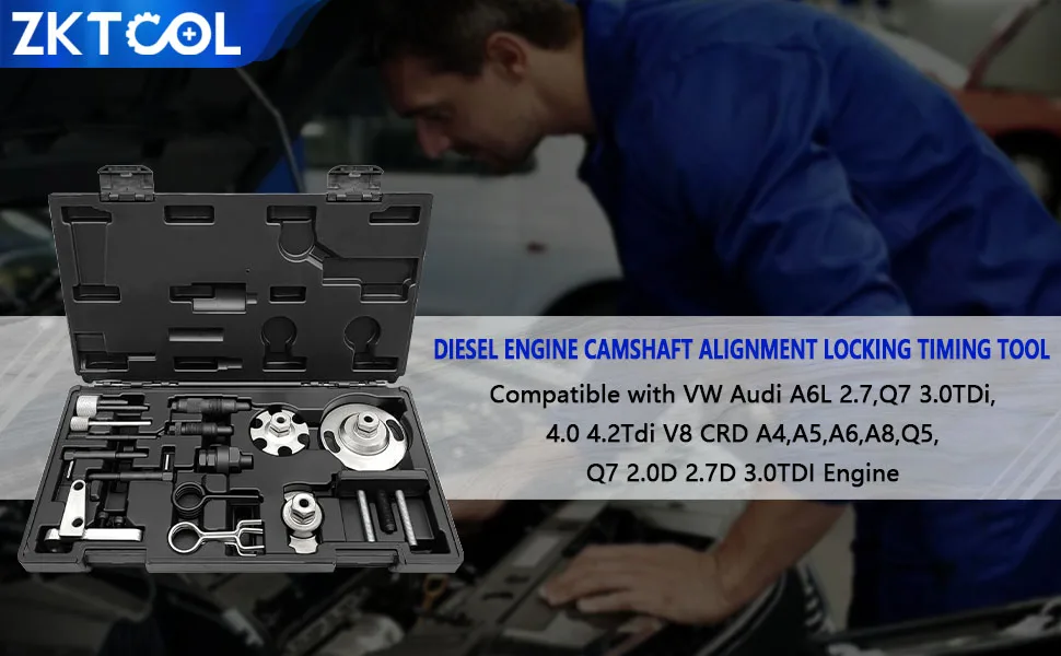 Dieselmotor-Nockenwellen-Ausrichtungs-Verriegelungs-Timing-Werkzeug, kompatibel mit VW Audi A6L 2.7, Q7 3.0TDi, 4.0 4.2Tdi V8 CRD A4, A5, A6, A8, Q5 – Detail 1