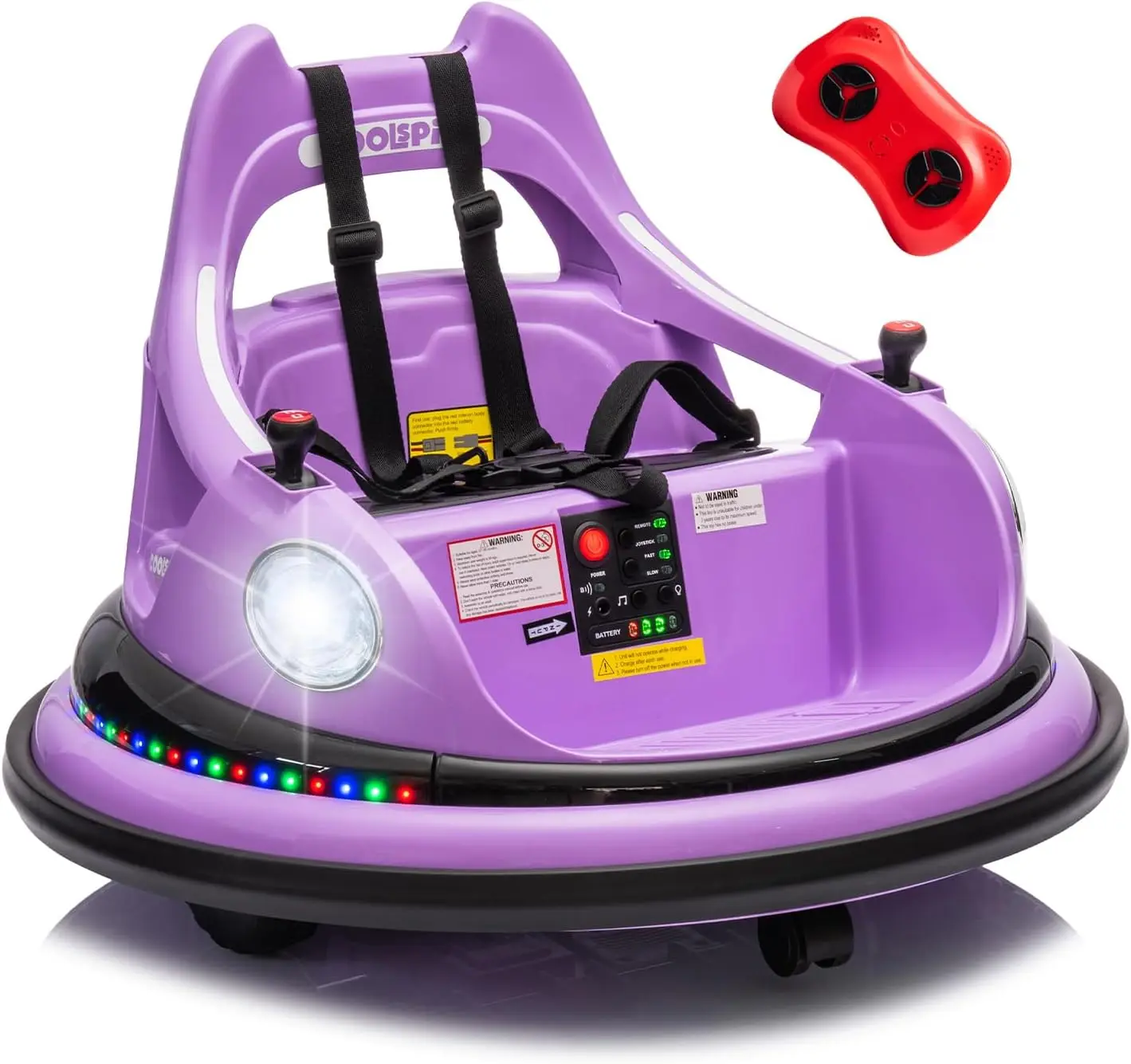 سيارة ممتصة للصدمات 12 فولت للأطفال سيارة ممتصة للصدمات للأطفال الصغار مع جهاز تحكم عن بعد ركوب كهربائي على السيارة مع أضواء LED وتدور 360 درجة #1