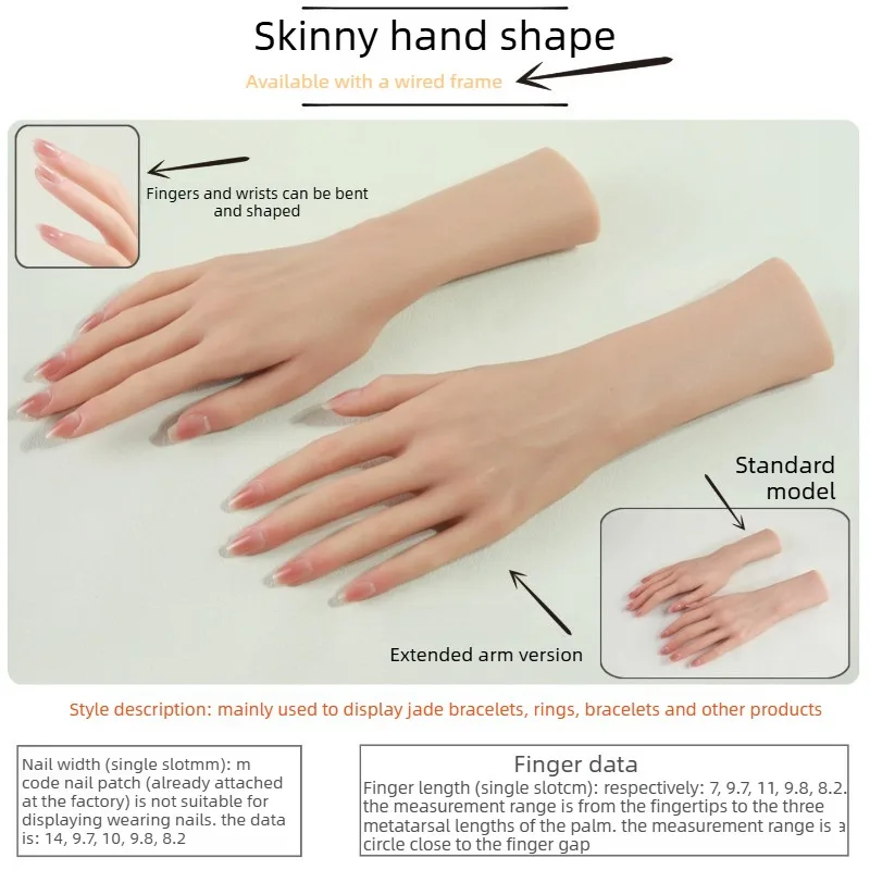 Realistic Silicone Material Female Hands Model Lifelike Silicone Female Hand Foot Mannequin for Hand Art Jewelry Display