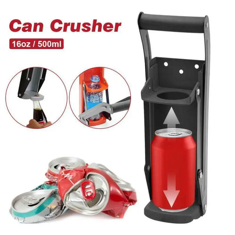 Can Press Bottle Crusher Wall Mounted Hand Pull Heavy Duty Can Smasher For Recycl Aluminum Seltzer Soda Beer Cans Bottle Crusher