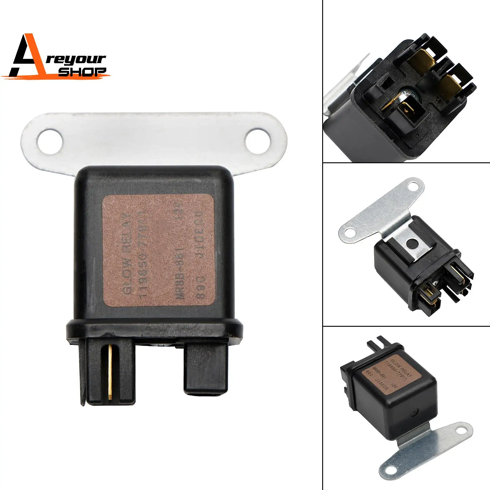 Glow Plug Rely/Time Delay Relay for Kubota Yanmar 12V 119650-77911 119650-77910