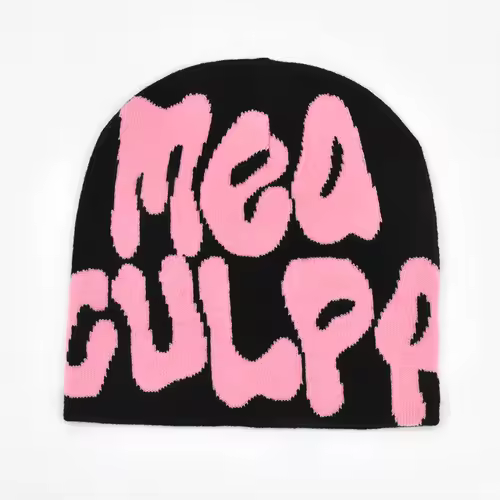 Mea Culpa Knitting Beanies Hat For Women Men Couple Y2K What's In Fashion Bonnet Kpop Wool Skullies Hoods Lady Caps Gorro шапка - Image 31