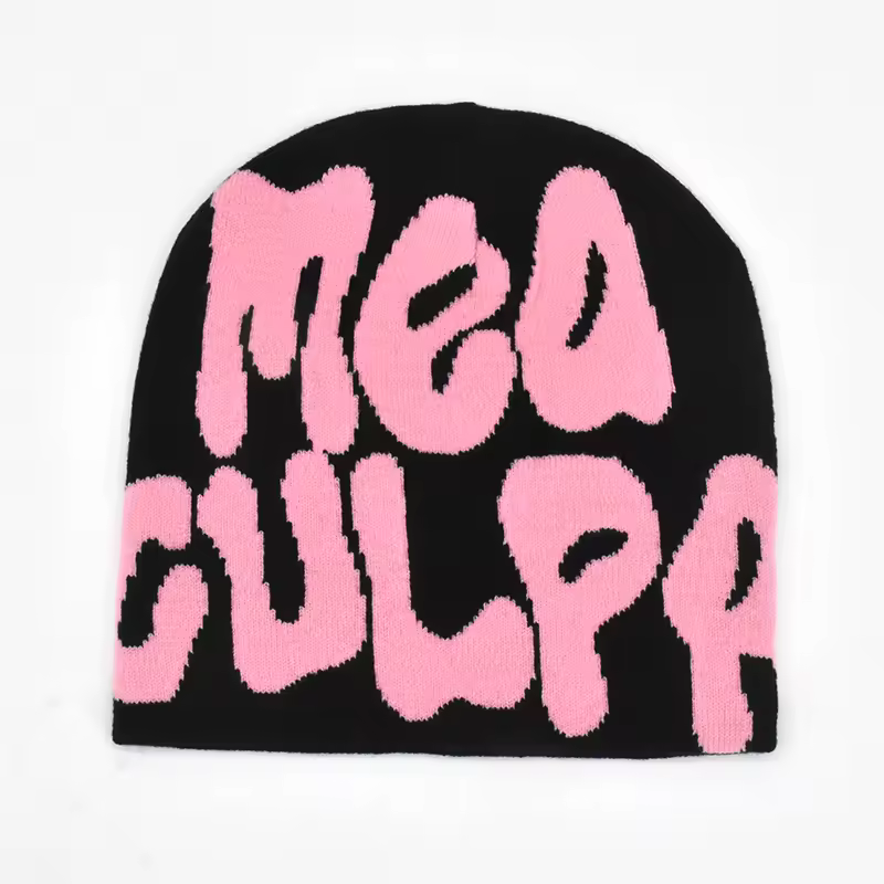 Mea Culpa Knitting Beanies Hat For Women Men Couple Y2K What's In Fashion Bonnet Kpop Wool Skullies Hoods Lady Caps Gorro шапка - Image 31