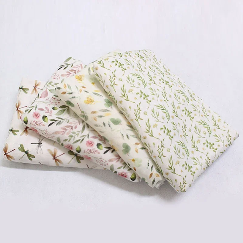 150X45cm Fragmented Flowers Printing Double Layer Gauze Fabric 70% Eco-Friendly Bamboo Fiber 30% Cotton Knitted Soft DIY Cloth