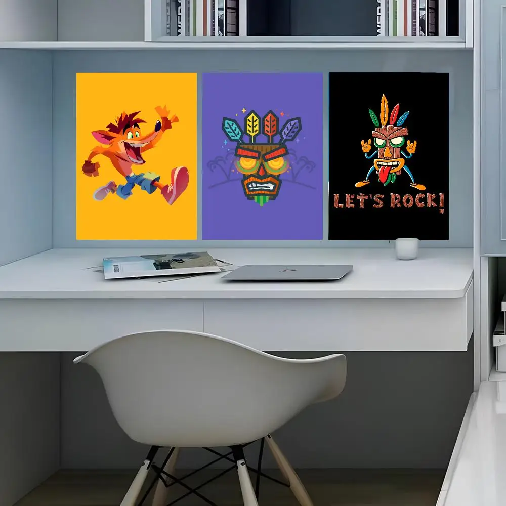 C-Crash B-Bandicoot Poster Poster Artistic Stylish Wall Art For Home Office Bathroom‌ Decor Living