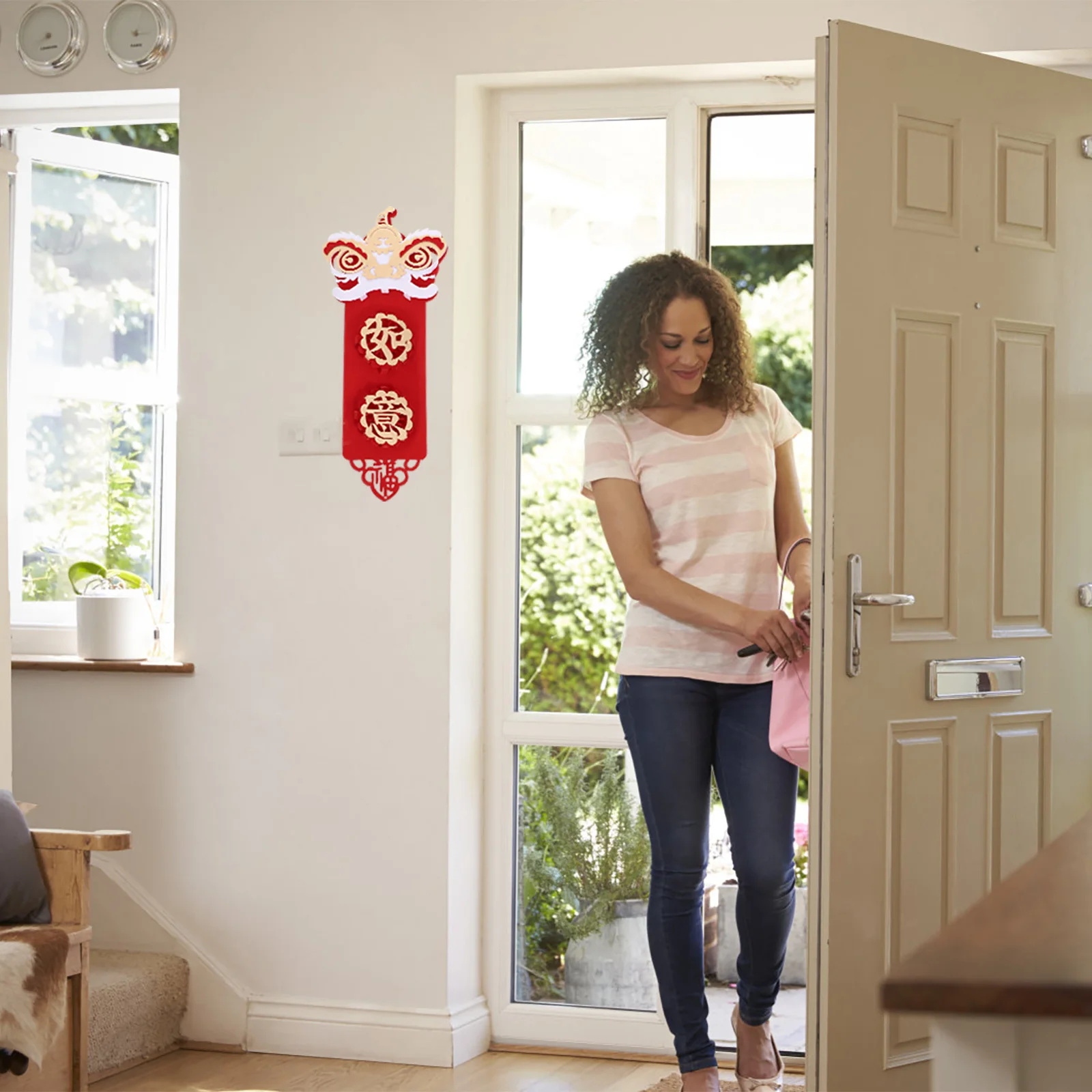 1 زوج ثلاثية الأبعاد مهرجان الربيع الزخرفية زوجين ل نافذة الباب غرفة المعيشة المدخل السنة الجديدة مكتب حفلة قابلة لإعادة الاستخدام احتفالي