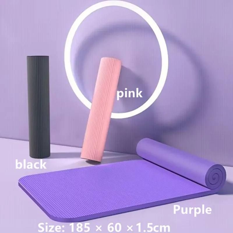 وسادة التمرين للمنزل الصالة الرياضية الطابق تجريب عدم الانزلاق اليوغا حصيرة بيلاتيس اللياقة البدنية حصيرة 15 مللي متر سمك عدم الانزلاق اليوغا وسادة السفر اللياقة البدنية #6