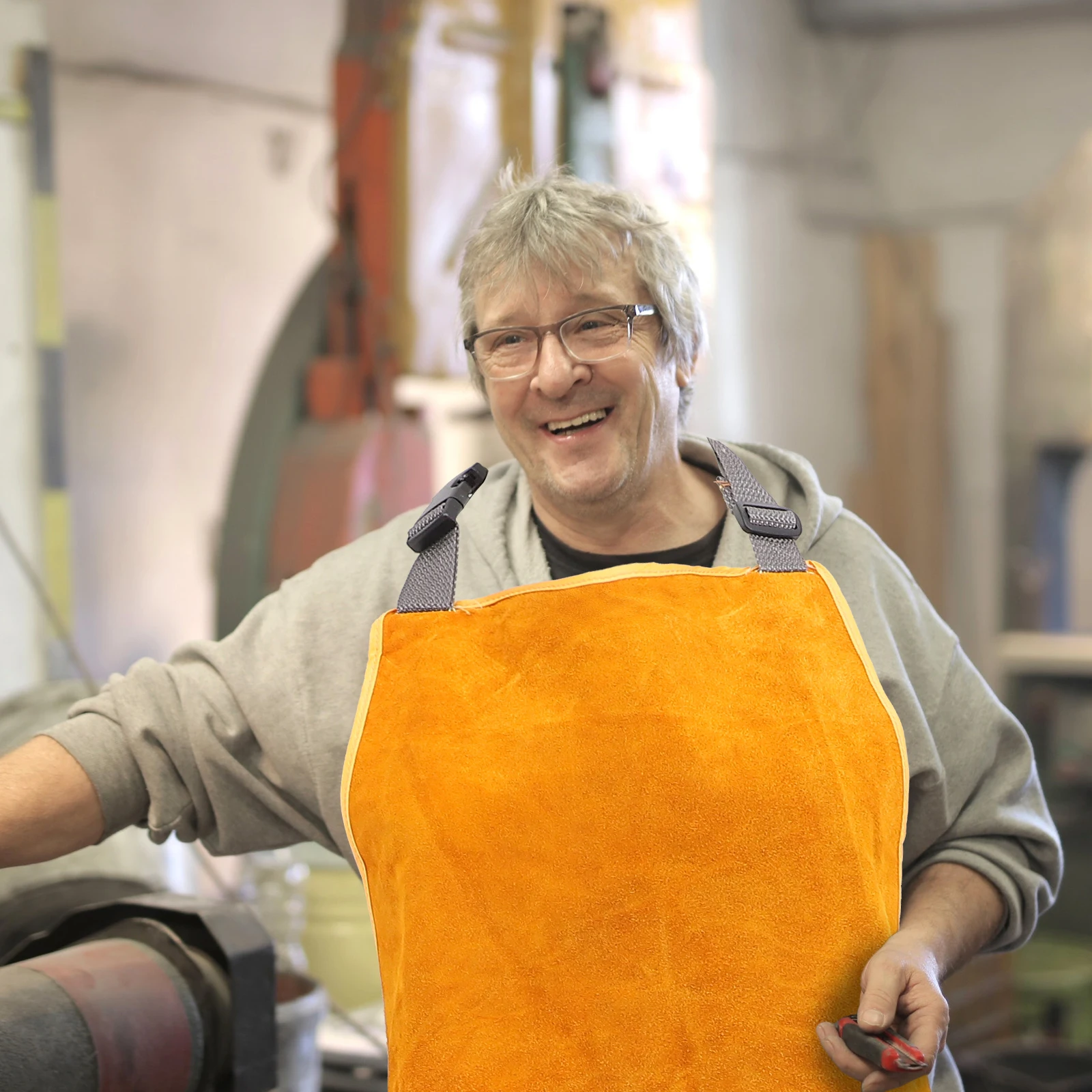 Welding Apron Heavy Duty Thicken Split Fire-Resistant Adjustable Shoulder Straps Large Tool