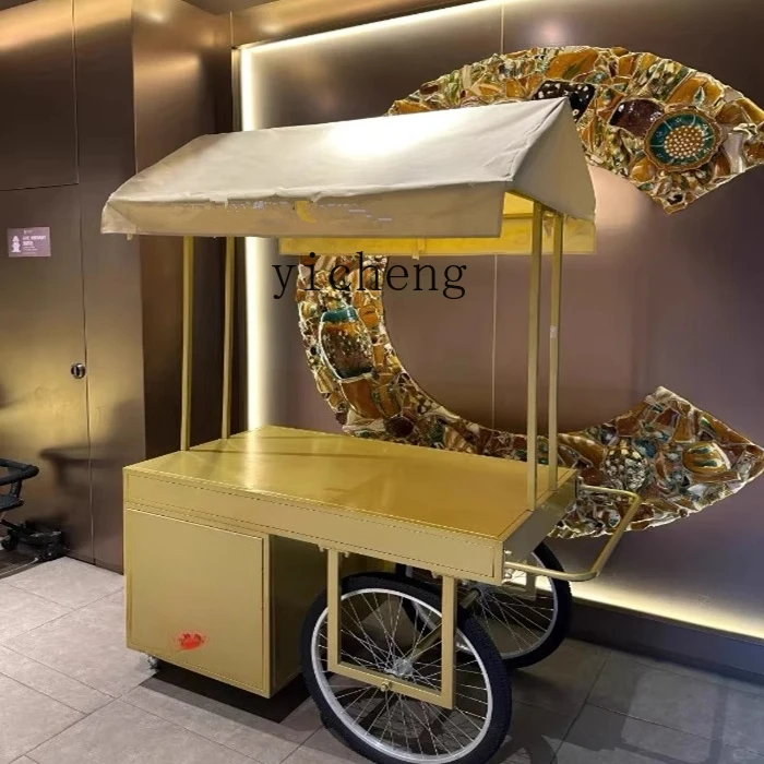 

ZZ wrought iron float stall shopping mall promotion with drawer cabinet mobile stall cart outdoor display sales