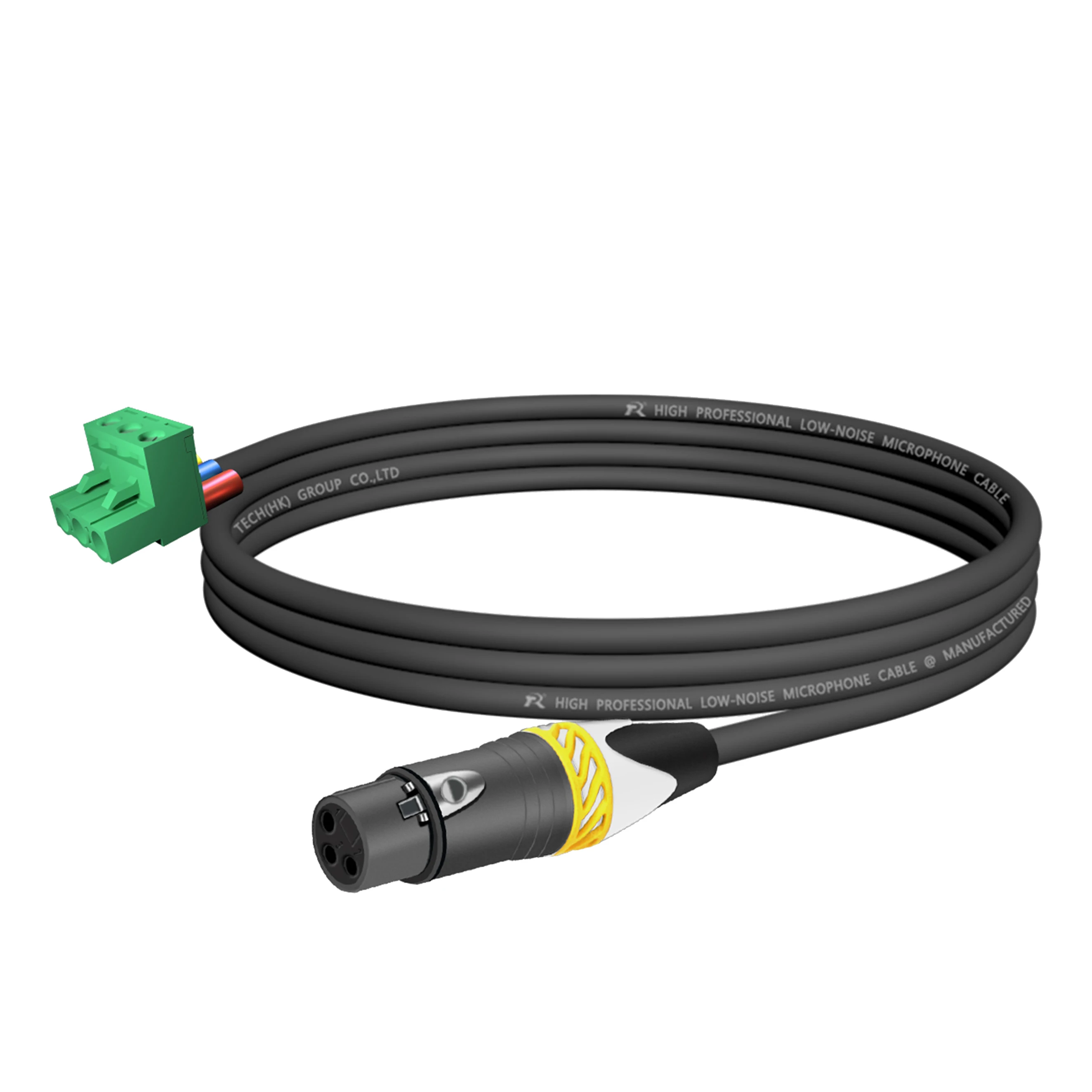 Gerades 3-Pin-XLR-Stecker-Buchse-Kabel auf 5,08 mm 3-P Phoenix-Terminal, rauscharmes, abgeschirmtes Mikrofonkabel, stabile Signalübertragung – Detail 19