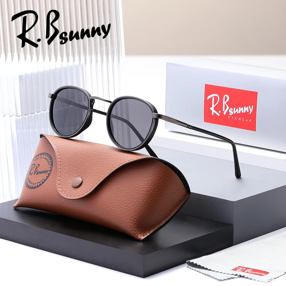 RBsunny ريترو إطار دائري الاستقطاب النظارات الشمسية الكلاسيكية الرجال النساء UV400 نظارات الذكور شعبية المضادة للوهج السفر القيادة نظارات