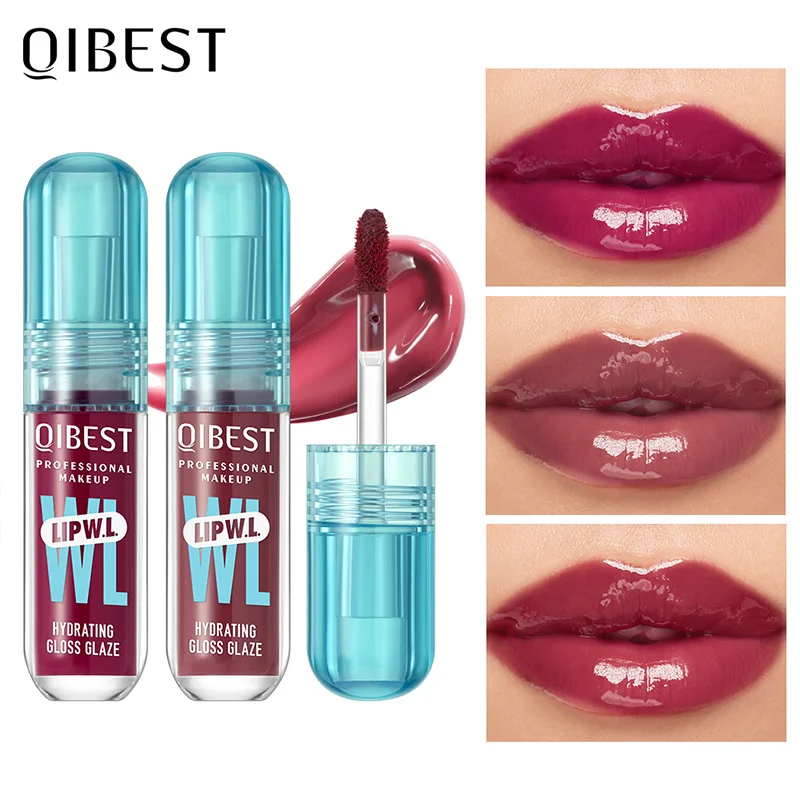QIBEST Moisturizing Lip Gloss, offers long-lasting color, does not fade easily, and creates a water-glossy lip finish.