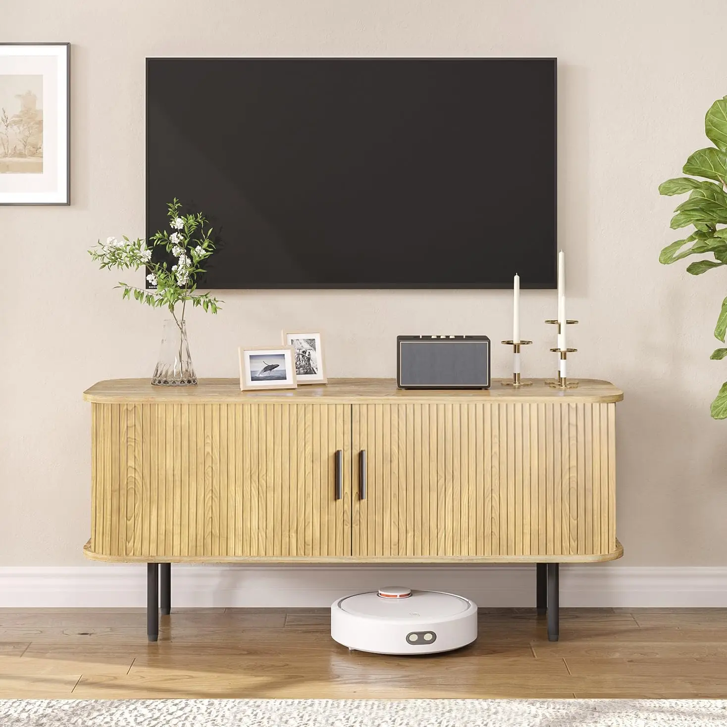 Naturalny szafkowy stolik pod  – Gaming Console Cabinet recenzja i cena