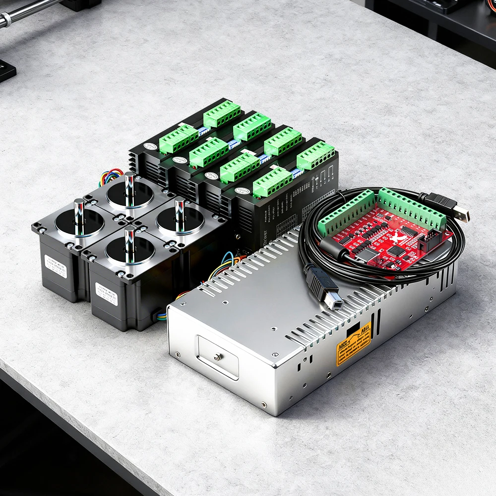 NEMA23 Stepper Motor Kit - 1.2Nm Holding Torque, Full Set with Compatible Driver, Interface Board, and 350W 36V Switching Power