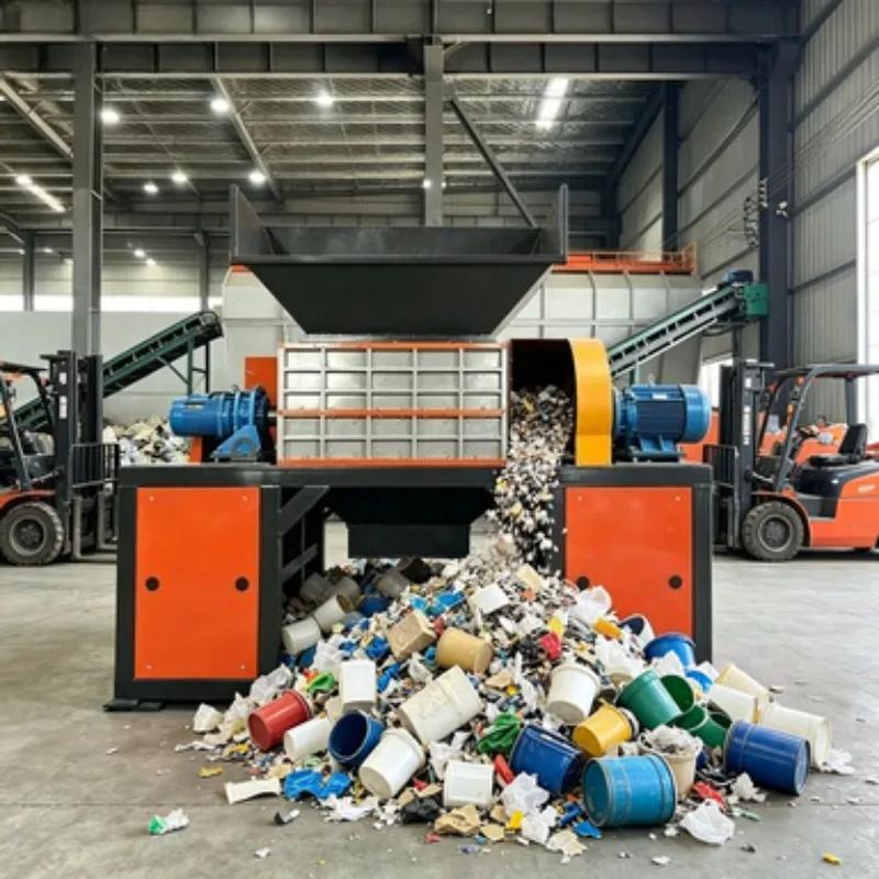 Automatic Dual Axis Shredder for Scrap Iron Tires Clothes Metal Household Appliances Plastics Engine Bearing 1-Year Warranty