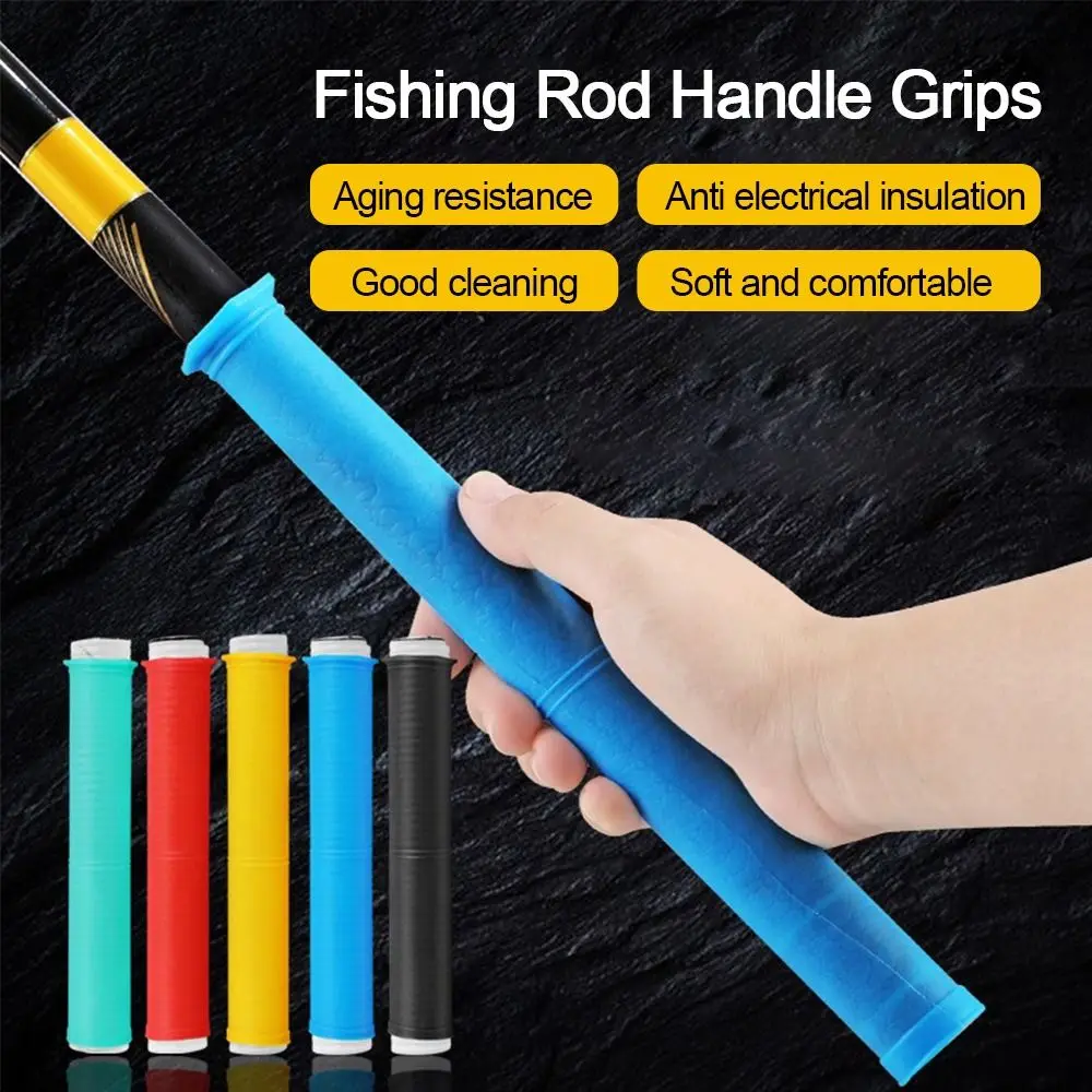 Silicone Fishing Rod Handle Wrap Non Slip Replaceable Anti-slip Grips Cover Universal Multifunctional Fishing Rod Grip