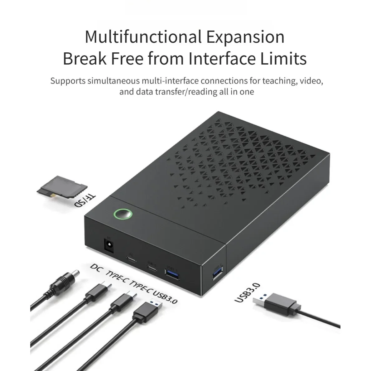 3 5 inch External Hard Drive Enclosure USB 3 0 for SATA SSD HDD Multiple Interfaces for Expanded Storage Solutions