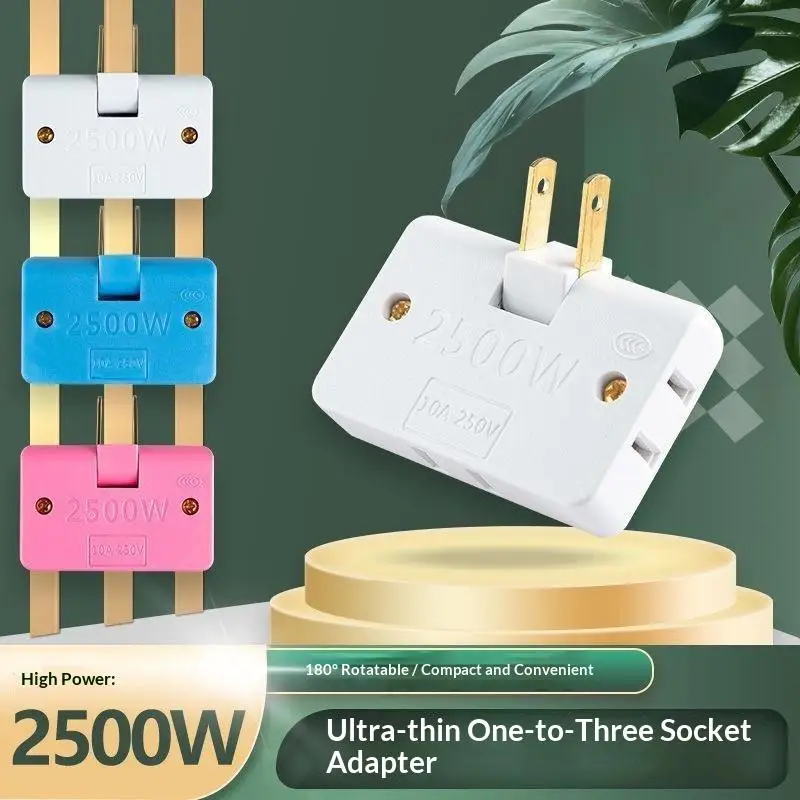 180 Degree Rotatable Power Socket Adapter 3 In 1 Wall Plug Converter Extension Socket For Home Cabinet Power Expansion