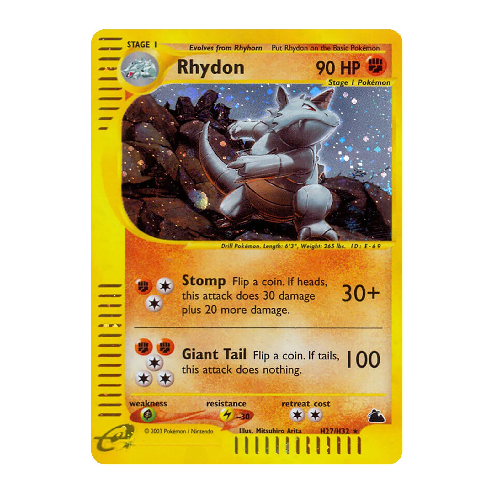 Vintage PKM Skyridge (SK) E-KARTEN H1-H32 Voll-Holo Seltene PROXY-Karten Set Gyarados Umbreon Flareon Klassische WOTC Sammelkarten – Detail 36