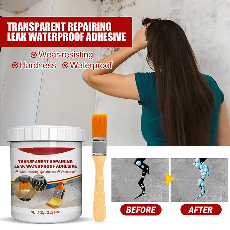 Transparent Waterproof Adhesive Waterproof Glue Outdoor Leak Sealing Roof Waterproof Coating Compatible With Multiple Surfaces